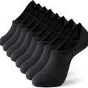 MONFOOT Men's/Women's 4 Pairs Invisible No Show Non slip Socks, Multipack (Large)