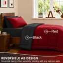 FUANNA Twin Comforter Set 5 Pieces, Reversible Twin Size Bed in a Bag with All Season Premium Comforter, Bed Sets Includes Comforter, Flat Sheet, Fitted Sheet, Pillowcase & Pillow Sham, Red & Black