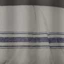 Lush Decor Farmhouse Stripe Reversible Cotton Comforter Set, 2-Piece, Twin XL Navy - Twin Bedding Set - Dorm Decor - Striped Comforter for Farmhouse Bedroom Decor