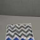 3dRose pc_179810_1 Charcoal Grey Chevron with Blue Zig Zag Accent-Gray Zigzag Pattern-Pillow Case, 16 by 16" (16" x 16" (Pack of 1))
