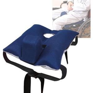 Wheelchair Wedge Cushion with Seat Belt, Non-Slip Wheelchair Cushion for Seniors, Suitable for Seniors - Prevents Forward Sliding, Positioning, Transferring and Relieving Pressure (Blue)