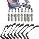 Wire Set & NGK Iridium IX Spark Plug Compatible with LS1 LS2 LS3 LS6 LS Chevy Chevrolet Silverado Suburban GMC 5.3 4.8 5.3 6.0 6.2 V8 for 9748UU 9748HH 9748RR 41-962 41-110