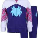 Marvel Girls Spider-Gwen Ghost Spider Zip Up Hooded Sweatshirt and Pants Set for Toddler and Big Kids (4T, Multicolor)