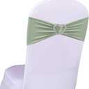 Sage Green Chair Sashes 50 Pack Spandex Sage Sashes for Chairs Covers Stretch Chair Sashes Band with Heart Buckle Slider for Wedding Banquet Party Decorations