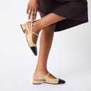 C.Paravano Women's Square Toe Slingback Block Heel Sandals, Size 38.5