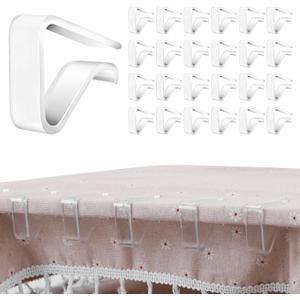 24 Pieces Clear Tablecloth Clips, Durable Plastic Table Cover Holders, Windproof Transparent Clamps for Securing Tablecloths Indoor Outdoor Party, Wedding, Christmas Event, Picnic, Camping (24, Large)