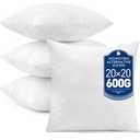 MIULEE Set of 4 Throw Pillow Inserts 20x20 Inches, 100% Virgin Filling Nowoven Pillow Inserts for Couch Sofa Living Room