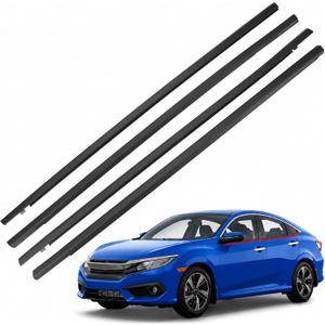 Window Molding Trim Seal Belt Compatible with Honda Civic Sedan 2016-2021