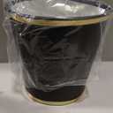 Kraftware Sophisticates Black/Polished Gold Brass Waste Basket with 3/4-Inch Bands and Brass Bumper