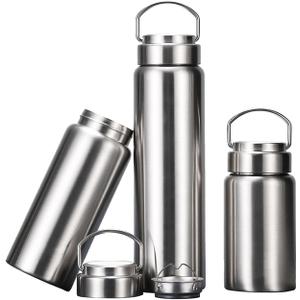 CDJ 16 oz Vacuum Insulated Stainless Steel Water Bottle with Handle, Leak-Proof Double Walled Water Bottle, Reusable and Portable, Metal Water Bottle for School, Hiking, Camping