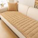 Smiry Couch Cover for Dogs Washable, Non Slip Fuzzy Pet Couch Covers for 3 Cushion Sofa Pet Friendly, Thick Soft Sofa Slipcovers Cushion Protector (Camel, 27.6" x 70.9")