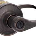 1 Pack Privacy Door Handle, Oil Rubbed Bronze Reversible Door Lever Perfect for Interior Door and Closet, Traditional Wave Style Privacy Door Lock