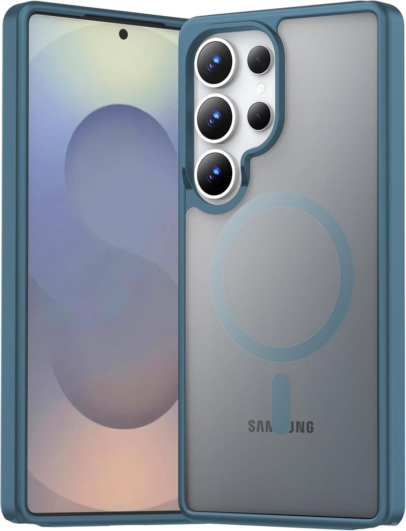Temdan for Samsung Galaxy S25 Ultra Case,Slim Silky-Soft Touch Translucent Matte Sleeve Case, Blue