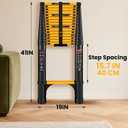 SINMEIRUN Telescoping Ladder, 20.3 FT Pro, 330 lbs Capacity; Yellow