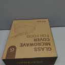 Glass Microwave Splatter Cover, Microwave Cover for Food with Standup Handle, Dishwasher Safe, Food Safe, Clear Microwave Plate Splatter Guard Lid with Vent Hole, House Essentials for Gift, 9.5inch