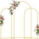 Wokceer Wedding Arch Backdrop Stand (7.2FT,6FT,6FT) Set of 3 Gold Metal Wedding Arch Stand for Birthday Party Wedding Ceremony Baby Shower Garden Balloon Arch Decoration
