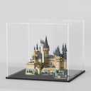 SVENJBB Acrylic Display Case, 10x8x9 Inch Cube Acrylic Boxes for Display, Clear Display Cases with Matte Black Base and Lid for Collectibles and Miniature Dollhouse