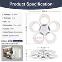 OKELI Modern 5-Ring LED Flush Mount Ceiling Light with Remote Control