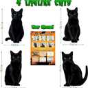 2 x Halloween Window Clings Decorations - 16.5" Double Sided Large Lifelike Black Cat Silhouette Halloween Decor with Bat Spiderweb, Spooky Window Decals Stickers Home Decor for Glass Mirror, 6 Sheets