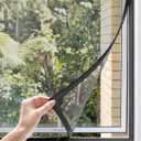 Paramondo DIY Magnetic Window Screen, Durable Black Frames with Gray Fiberglass Mesh, 39” x 59” Adjustable No Drilling Cut-to-Fit Screens for House Windows
