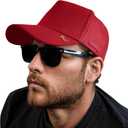 Temple Tape Iconic Fleece Lined Trucker Hats  Winter Hat - Designed for Men & Women  Mesh Back - Adjustable Snapback (Red)