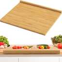 Bamboo Cutting Board with Lip, 17.3"x13.4" Bamboo Wood Over the Counter Sink Cutting Board Kitchen Serving Board with Counter Edge,Perfect for Vegetables, Fruits, Meats, Cheeses