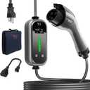 Level 1&2 Portable EV Charger, 16A Electric Vehicle Charger with 25FT Extension Cable, NEMA 6-20 Plug & 5-15P Adapter, Compatible with J1772 EVs, Home & Travel Use(Not For Tesla Unless Get an Adapter)