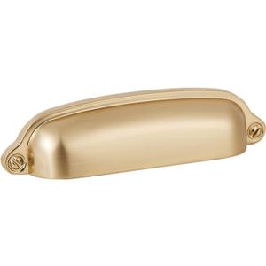 HARPOON 10 Pack Bin Cup Handle Pulls, Vintage Drawer Pulls, Cabinet Hardware, Shell Handle, 3.78 Inch Champagne Gold