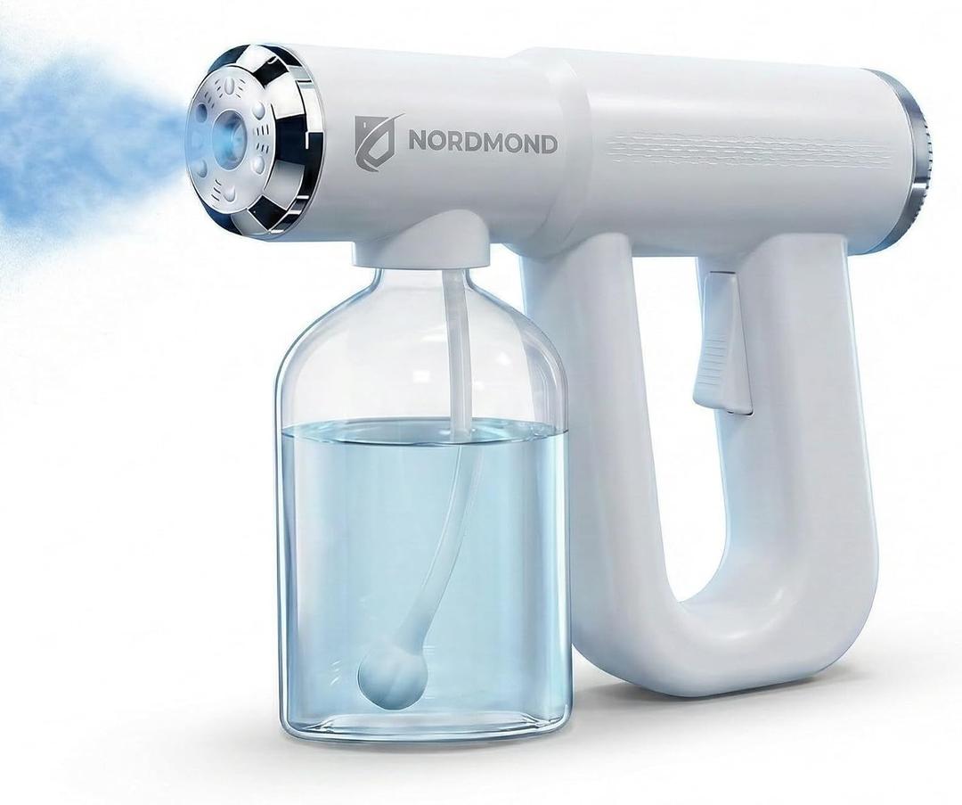 The Original Disinfectant Fogger Machine - Professional Sanitizer Sprayer - ULV Atomizer & Nano Steam Gun Rechargeable Barber Spray Gun with Blue Light V2