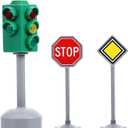 TOYANDONA Traffic Signs Toy Set Multicoloured Road Light Stop Safety Traffic Maker Crosswalk Signal Toy for Kids Birthday Education Gifts