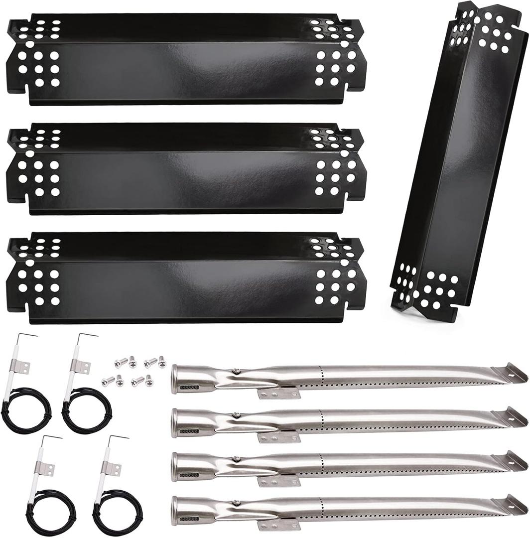 Grill Replacement Parts for Nexgrill 720-0830H, 720-0864, 720-0864M Gas Grills, 4 Pack Grill Burners, Heat Plates Shield and Igniter Replacement Repair Kit for Home Depot Nexgrill 4 Burner 720-0830H