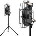 666BH Dual-Wheel Baseball Pitching Machine for Solo Hitting Training, Fielding or Coaching, 40 to 68 MPH, Easy to Adjust Angle, Speed and Launch Interval, Works with Regulation Baseballs