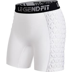 Girls Youth Softball Padded Sliding Shorts Compression Underwear Protective Supporter Baseball Football Lacrosse (Medium, White)