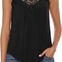 Bluetime Halter Tops for Women Sexy Sleeveless Lace Crochet Dressy Flowy Tank Top Cute Summer Shirts (Medium, Black)