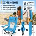 Joyfair 2 Pack Beach Chair Camping Chairs Set(High Back), Heavy Duty Folding Low Lawn Camp Chair for Adults for Outdoor Sport Fishing, Armrest Chair with Portable Bag, Pillow, Cup Holder (Blue)