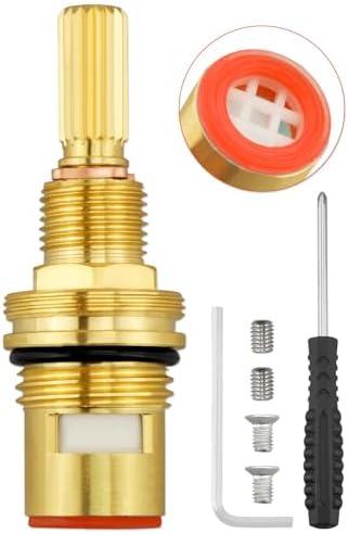 Urnqowuy Brass 1-002 Ceramic Hot Cartridge Fits for Newport Brass Faucet Cartridge and 365 and 850c, Widespread Hot Side