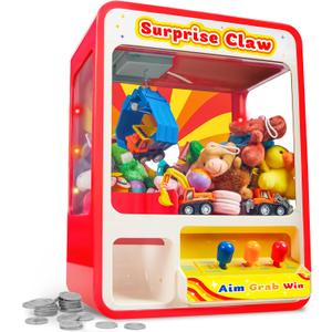 JOYIN Claw Machine Arcade Toy with LED Light & Adjustable Sound, Rechargable Dispenser Toys Mini Vending Machine for Kids - Perfect Christmas & Birthday Big Gifts for Kids, Ages 3+