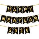 KatchOn, Happy New Year Banner 2026 – 10 Feet, Pre-Strung, No DIY | New Years Sign for New Years Eve Party Supplies 2026 | Happy New Year Decorations 2026 | NYE Decorations 2026