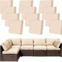 12 Pcs Patio Outdoor Cushion CoversWaterproof Stretch Cushion Covers ReplacementCushion SlipcoversWashable Individual Couch Slipcovers Set Furniture Protector for Pets(20-27 Inch,Peach)