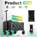 Collapsible Wagon Cart with Wheels Foldable - 360lbs Heavy Duty Folding Cart Utility Lightweight Portable Wagons with 360°Swivel Brakes Wheels for Groceries Shopping Beach Camping Garden
