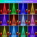 HOLILLUMA 7FT Outdoor Christmas Tree, RGB Color Changing Pre-lit Smart Cone Christmas Tree with LED Lights, App&Remote Control, DIY Multi-Color Lightshow, Music Sync, Christmas New Year Decoration
