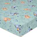 Bluey Sheet Set - Fits Toddler Bed or Crib Mattress - Fitted Sheet and Pillow Case, Green