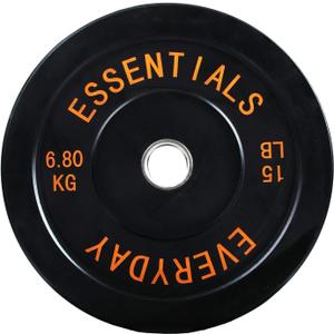 Color-Coded Bumper Plates with Weight Labels, 2" Olympic Weight Plates for Strength Training & Weightlifting, Fits Olympic Bars & Home Gym Equipment, 15-55lbs