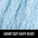LOCHAS Super Soft Shaggy Faux Fur Throw Blanket, Plush Fuzzy Sherpa Throw Blanket for Couch, Cozy Fluffy Blue Blankets for Bed Chair Sofa, 50'' x 60''