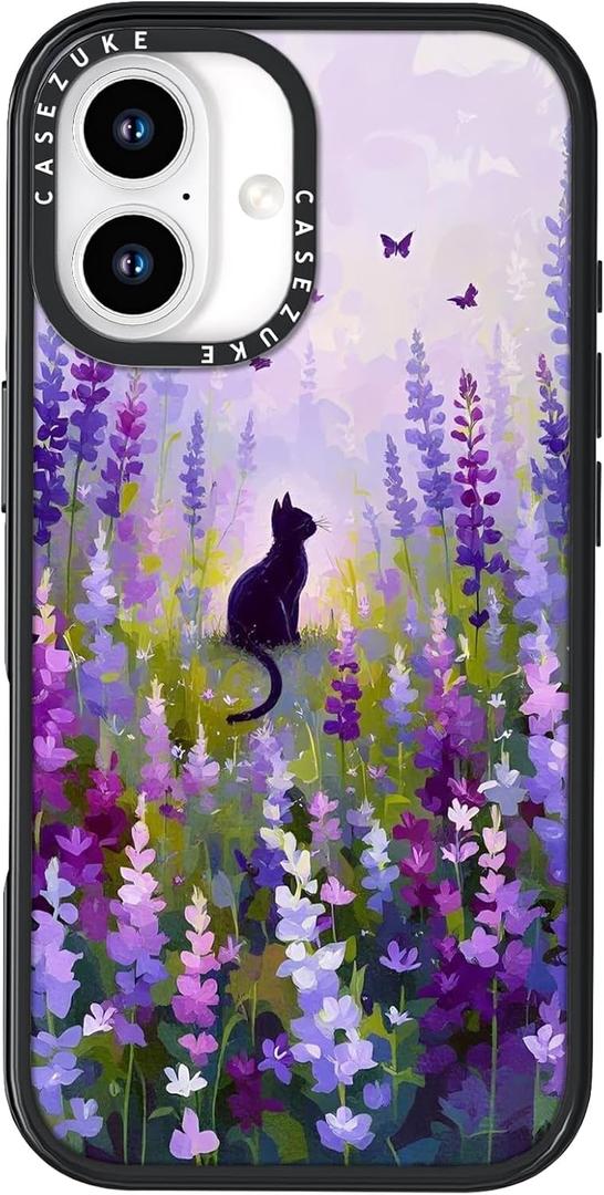 Clear TPU Phone Case Cover for iPhone 17 with Design, Drop Protection, Cute Case for Girl Women, Cat in Lavender