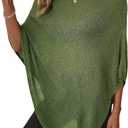 SHEWIN Womens Sheer Knit Poncho Crochet Summer Tops See Through Mesh Spring Sweaters Beach Cover Ups for Women 2026, Large