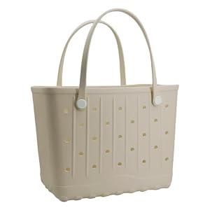 Large Rubber Beach Bag Travel Totes Mens Womens Waterproof Rubber Beach Tote for Work, Picnics, Shopping, Outdoor