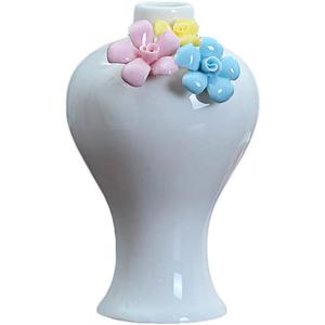 Handmade Flower Ceramic Vase for Home Living Room Office Desktop Decoration,Mini 3D Ceramic Vase (Style F)