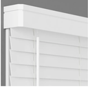 2 Inch Cordless Faux Wood Blind with Contemporary Valance - 18" W x 36" L - White, Over 900 Custom Sizes Starting at 19.97, Smooth Room Darkening Slats for Interior Windows by Lumino