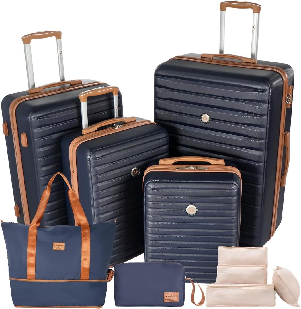 Travelhouse 10-Piece Hardshell Luggage Set with Spinner Wheels & TSA Lock
